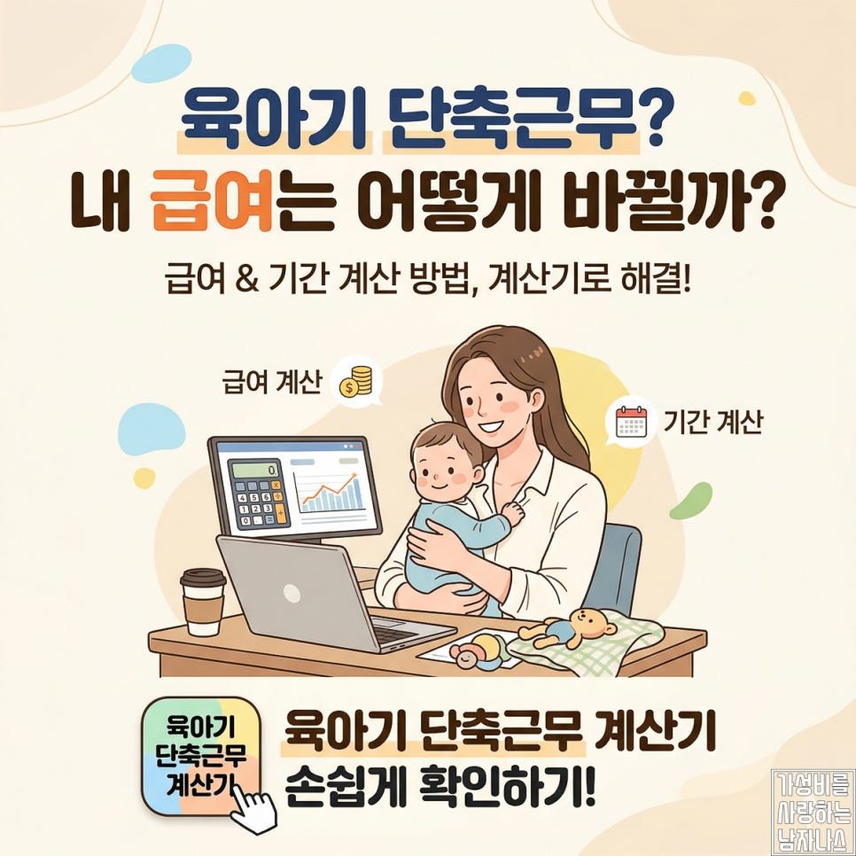 육아기 단축근무 급여 기간 계산 방법과 계산기 활용